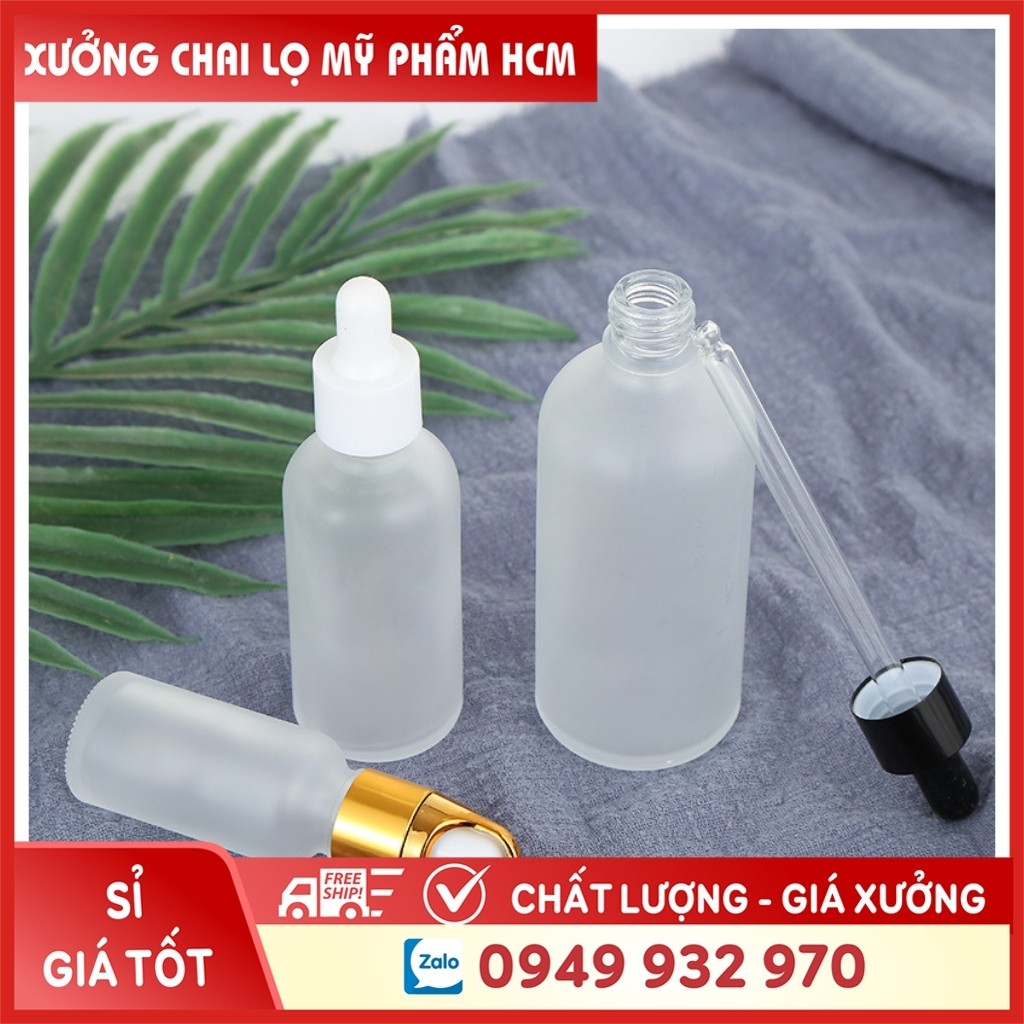 Lọ Chiết Serum Thủy Tinh Phun Mờ Cao Cấp Nắp Bóp Nhỏ Giọt 15ML/20M/30ML Dùng Chiết Mỹ Phẩm, Tinh Chất, Phụ Kiện Du Lịch