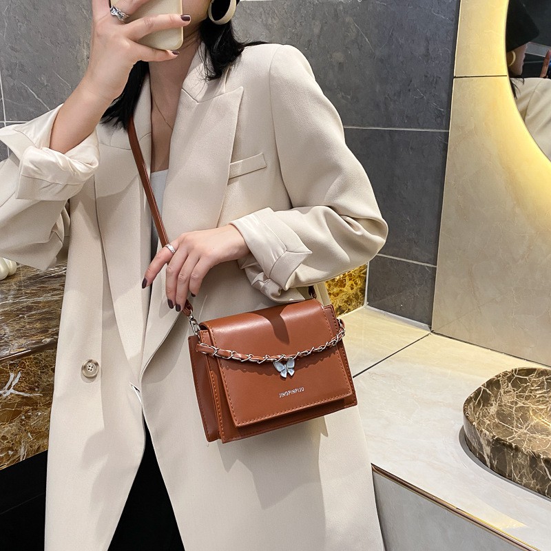 Thời Trang Túi Đeo Vai Hình Vuông Cỡ Nhỏ In Họa Tiết Bươm Bướm Độc Đáo Thời Trang Cho Nữ