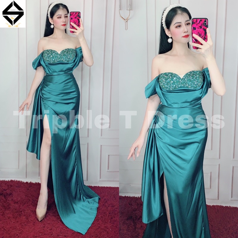 Đầm maxi body dạ hội dự tiệc siêu xinh kết cườm TRIPBLE T DRESS - size S/M/L - MS218Y