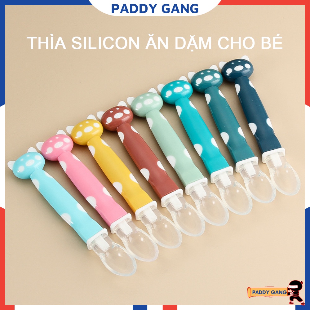 Thìa Ăn Dặm Tập Xúc Cho Bé, Thìa Silicon Ăn Dặm, Đũa Tập Gắp Cho Bé PaddyGang