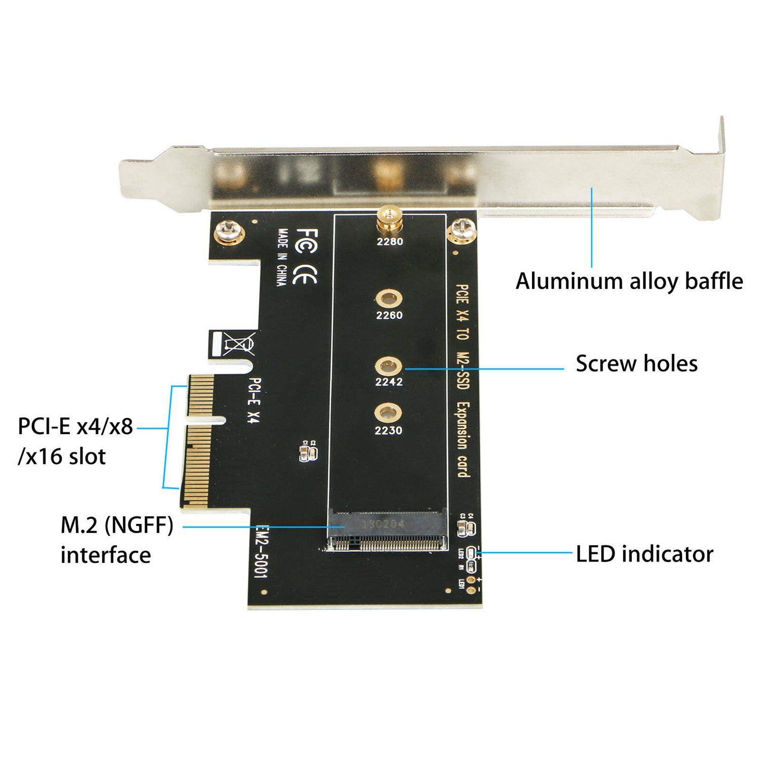 Card chuyển đổi mở rộng M.2 Nvme Ssd Ngff sang Pcie 3.0 X4/PCIE sang MỤN ĐẦU ĐEN chất lượng cao