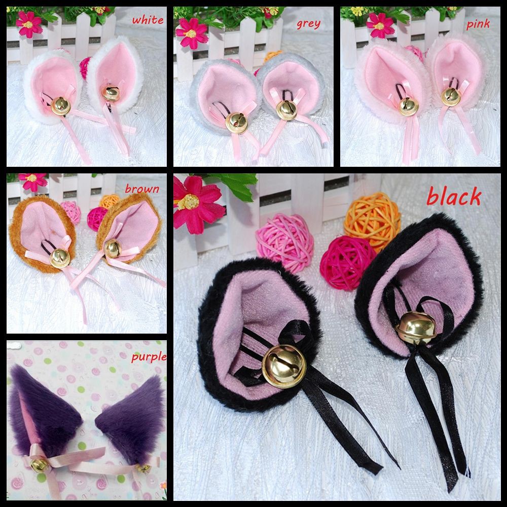 2 Kẹp tóc hình tai mèo 6 màu sắc lựa chọn