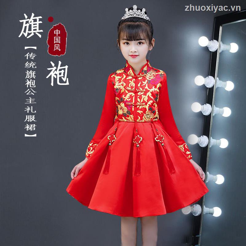 Đầm Bé Gái Phong Cách Trung Hoa Thời Trang Thu Đông 20201
