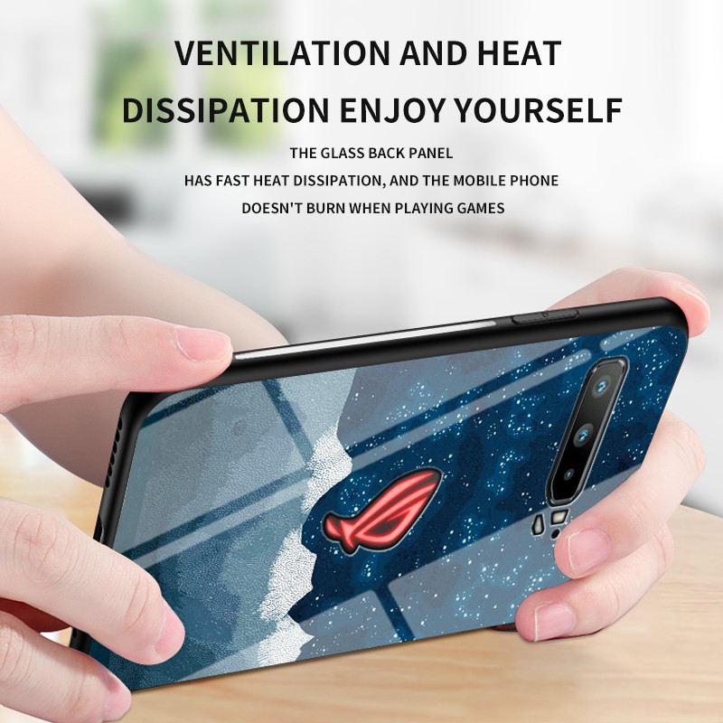 Ốp Điện Thoại Kính Cường Lực Cứng Màu Cho ASUS ROG 3 Strix 5 Pro ASUS ROG Phone II 2 ZS660KL ZS661KS ROG2 ROG3 ROG5