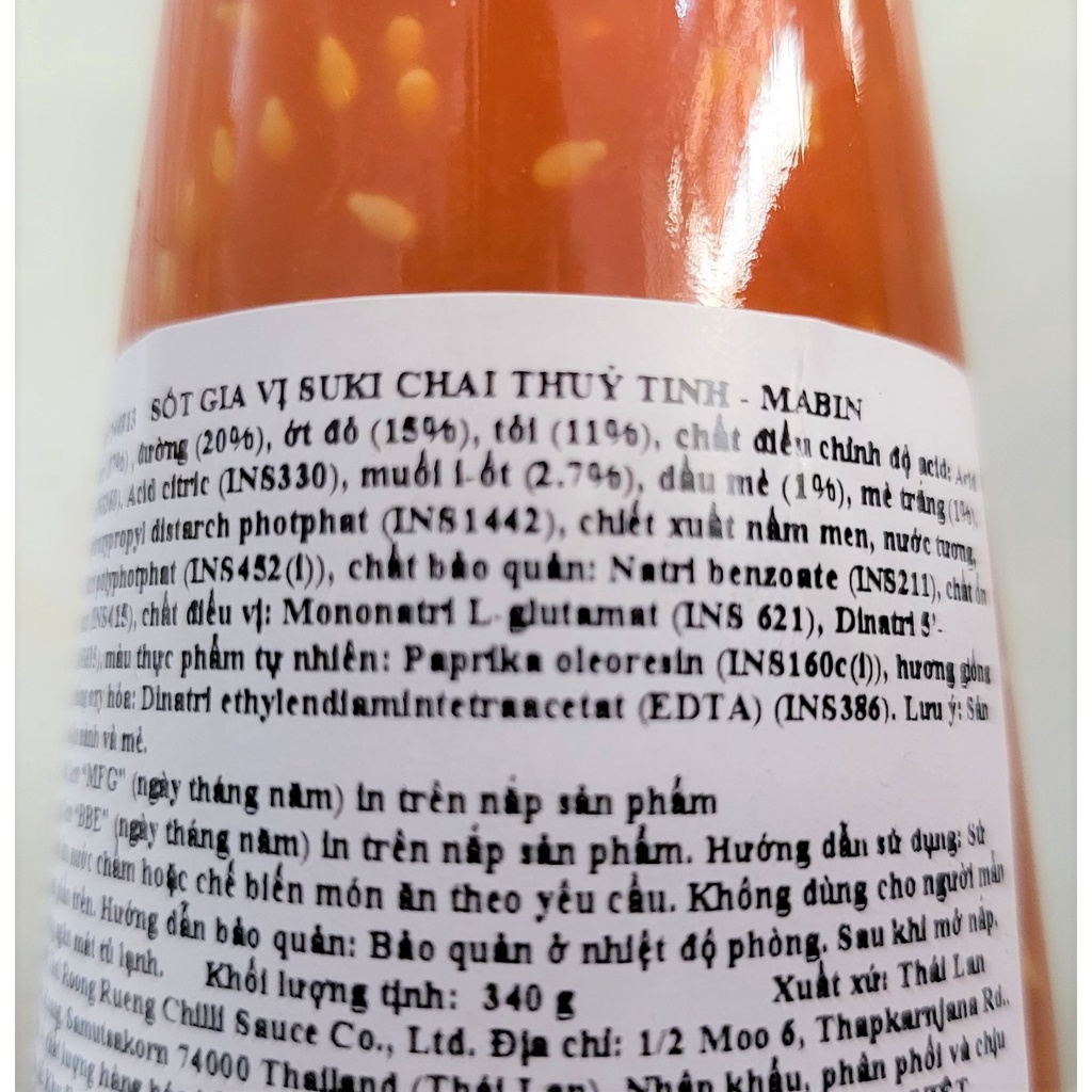 [Chai 340g] XỐT GIA VỊ SUKI [Thailand] MABIN Suki Sauce (halal)