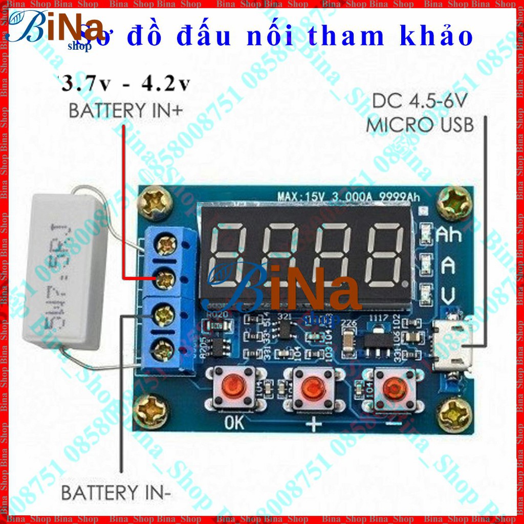 Mạch test dung lượng pin Lithium Li-ion 18650 ZB2L3 / HW-586