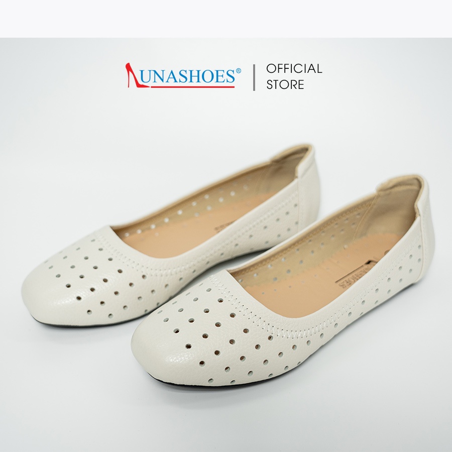 Giày bệt nữ mũi tròn đế bằng búp bê Lunashoes (1082) da thật cao cấp bảo hành 24 tháng