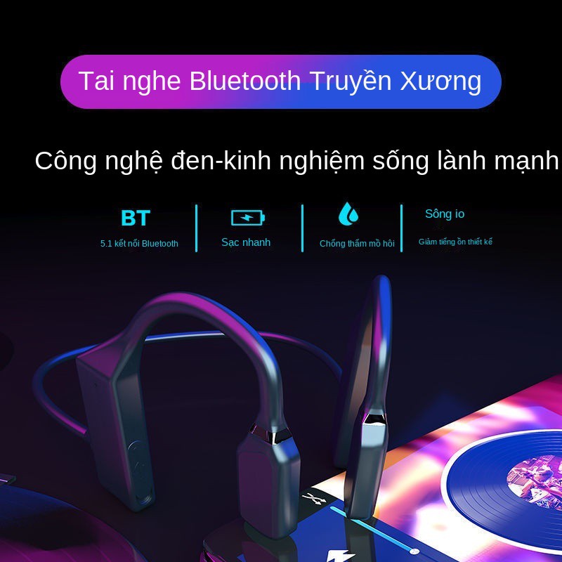 Tai nghe Bluetooth in-ear lái xe thể thao không dây gắn trên đầu Khái niệm dẫn truyền xương Thời lượng pin chờ cực l