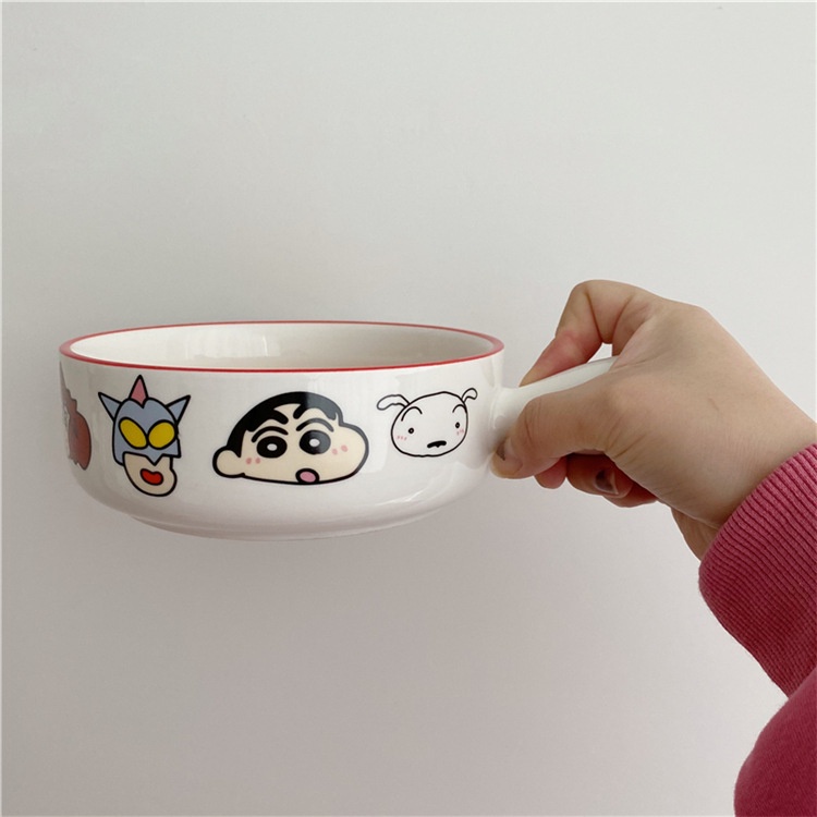 Tô Sứ Ăn Mì Có Tay Cầm In Hình Shin-Chan Dễ Thương Phong Cách Hàn Quốc