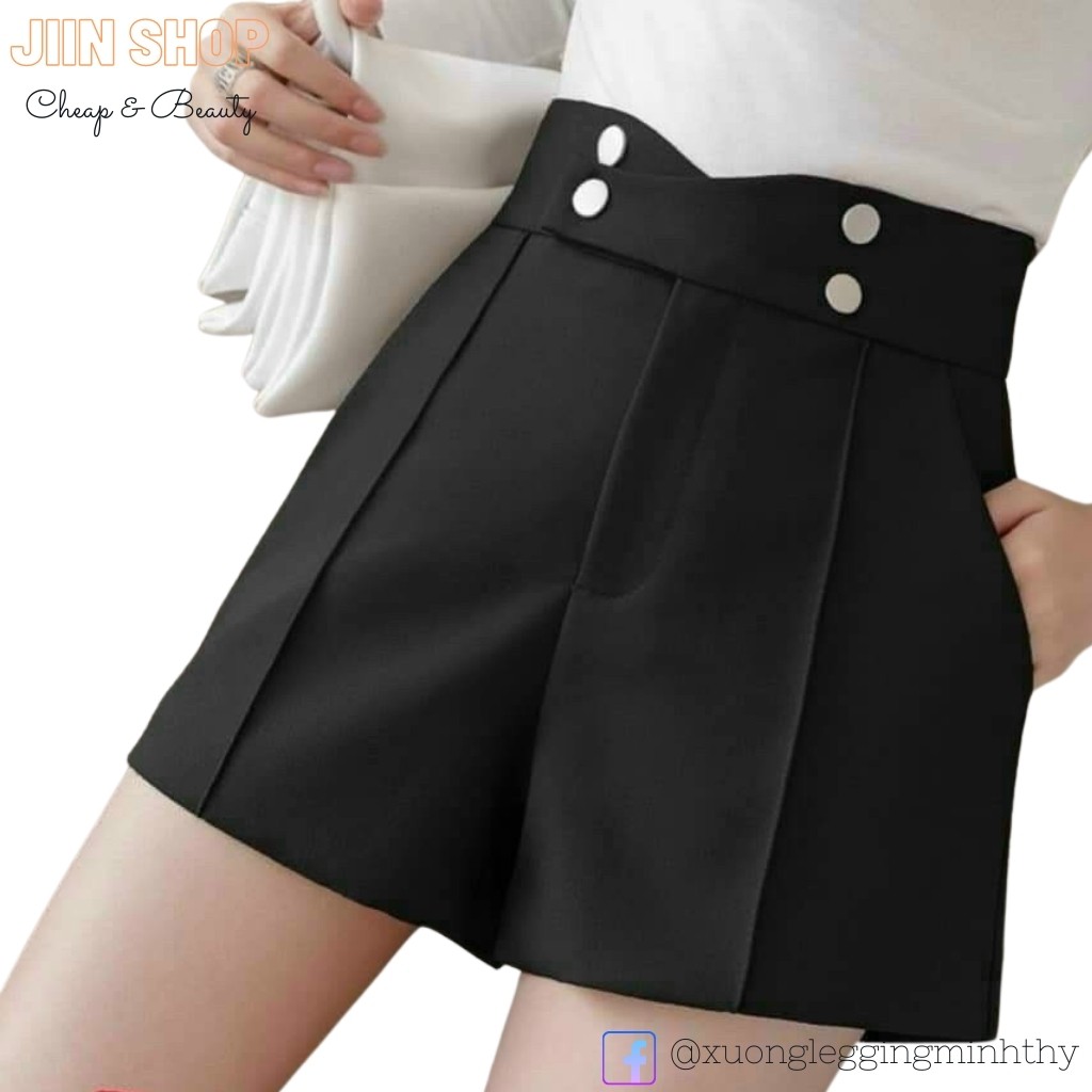 Quần sooc cạp cao cách điệu, vải tuyết mưa cao cấp, trẻ trung năng động by Jiin shop | BigBuy360 - bigbuy360.vn