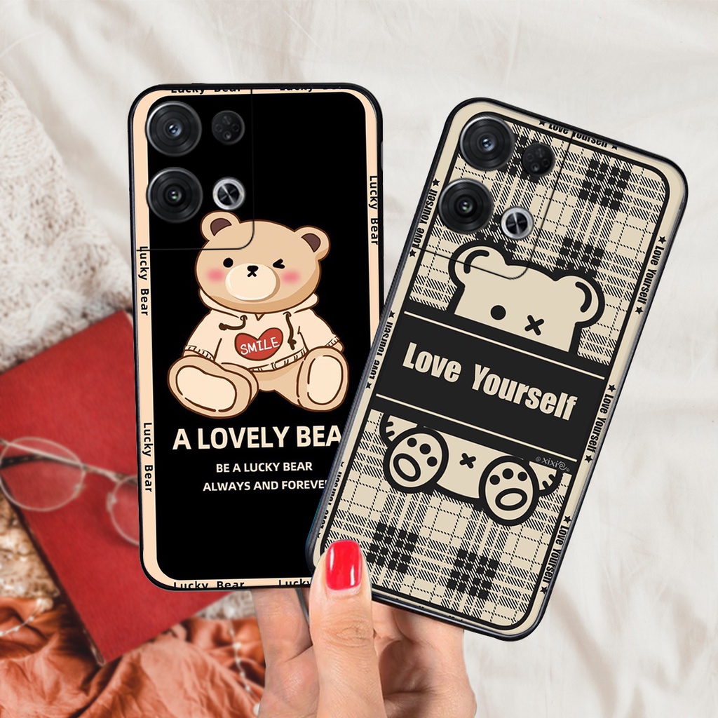 Ốp lưng Oppo Reno 8 4G / Reno 8 5G / Reno 8Z 5G / Reno 8 Pro gấu cute bo viền cực hot giá rẻ