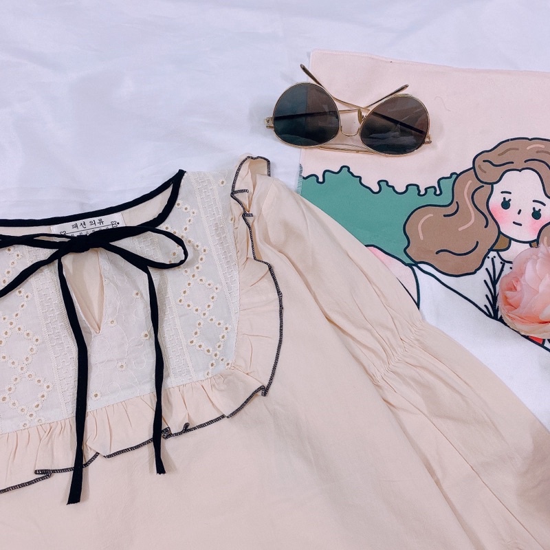 Áo Nữ Tay Dài Cột Nơ Phong Cách Hàn Quốc -  Jancaroshop