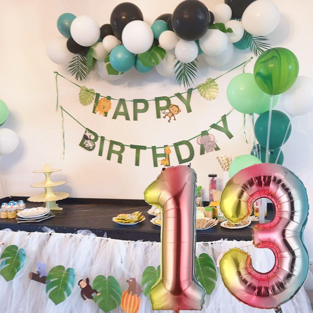 Bong Bóng Lá Nhôm 40 &quot;Số 0 1 2 3 4 5 6 7 8 9 Tuổi