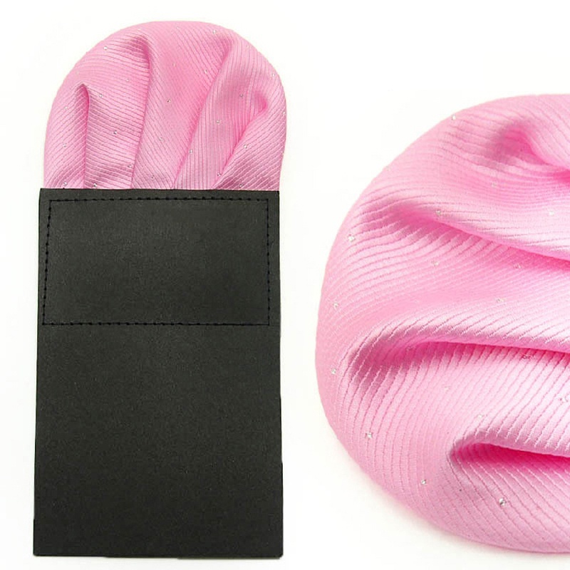 Khăn Tay Hình Vuông Họa Tiết Chấm Bi Màu Bạc / Trắng / Đen Gấp Gọn Kiểu Công Sở Cho Nam