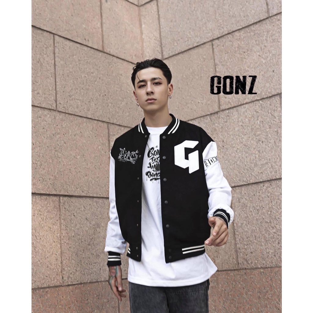 Áo Khóac Form Rộng Nhung Tăm Jacket Varsity Gonz V3