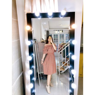 [SALE XẢ HÀNG] [FREESHIP] ĐẦM CARO QC TRỄ VAI