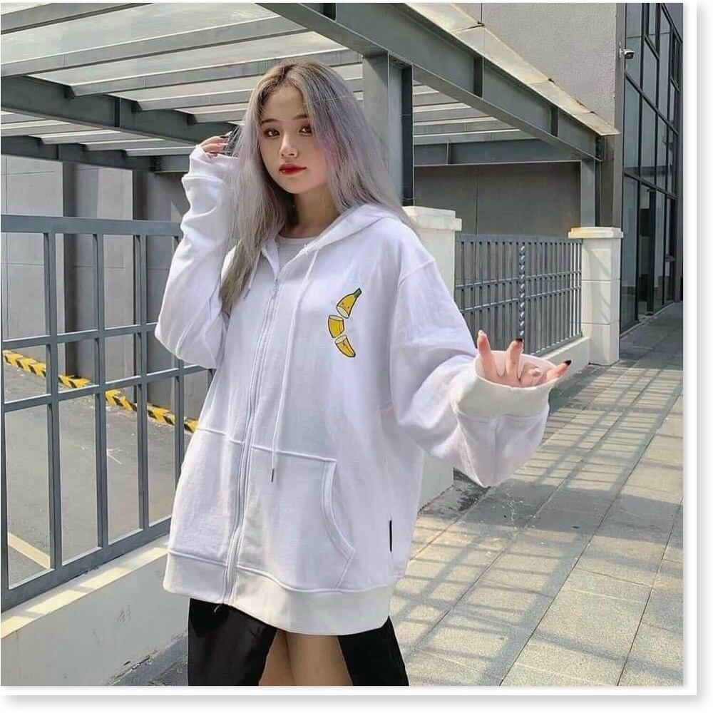 Áo hoodies dây kéo NỮ SIÊU XINH , CUTE HÌNH CHUỐI THỜI TRANG LANA FASHION