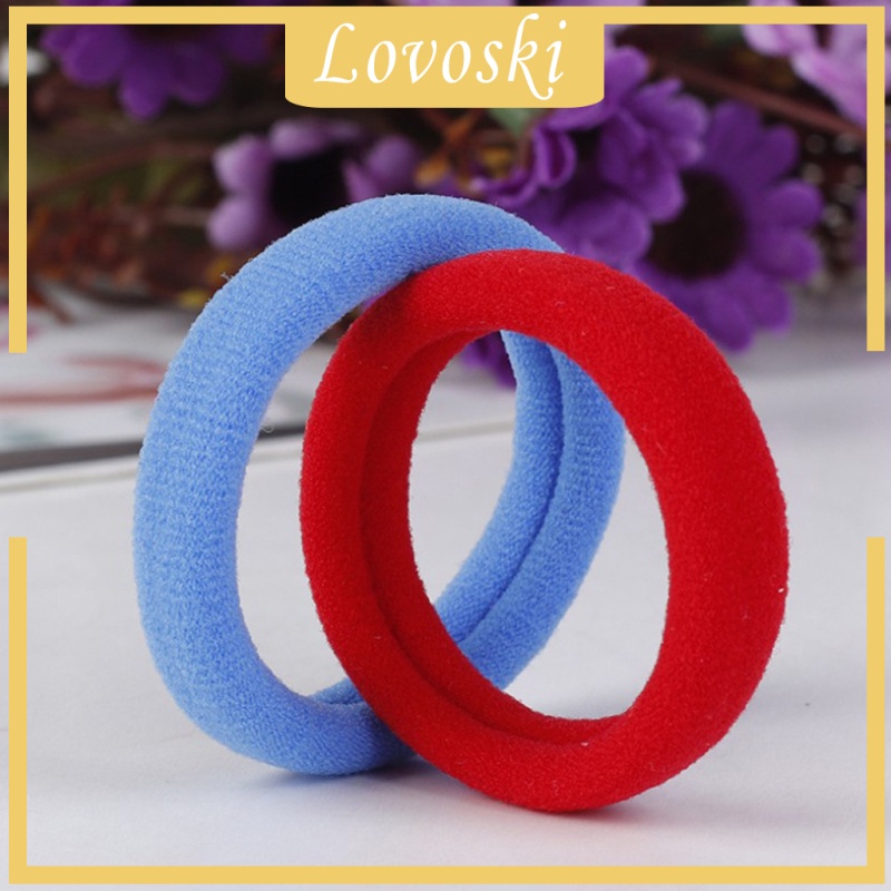 Set 100 Dây Cột Tóc Co Giãn Không Đường May Nhiều Màu Sắc 7cm Dành Cho Nữ