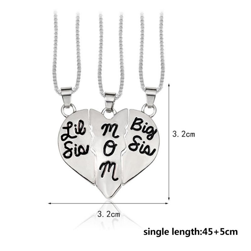 Bộ 3 Vòng cổ Mặt Trái Tim Cho Mẹ Và Bé