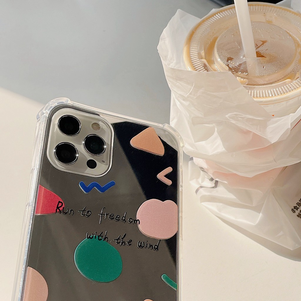 Ốp Lưng Mặt Gương Chống Rơi In Chữ Tiếng Anh Và Hình Học Cho Iphone 7 8 Plus 11 Beautiful Phone 11 Pro 11 Promax 12 12 Pro 12 Promax