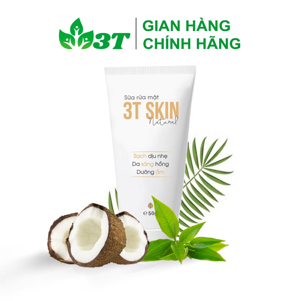 Sữa Rửa Mặt Thiên Nhiên 3T Skin Sạch Sâu Dịu Nhẹ, Giúp Da Sáng Mịn, Ngăn Ngừa Mụn (50gr) | BigBuy360 - bigbuy360.vn