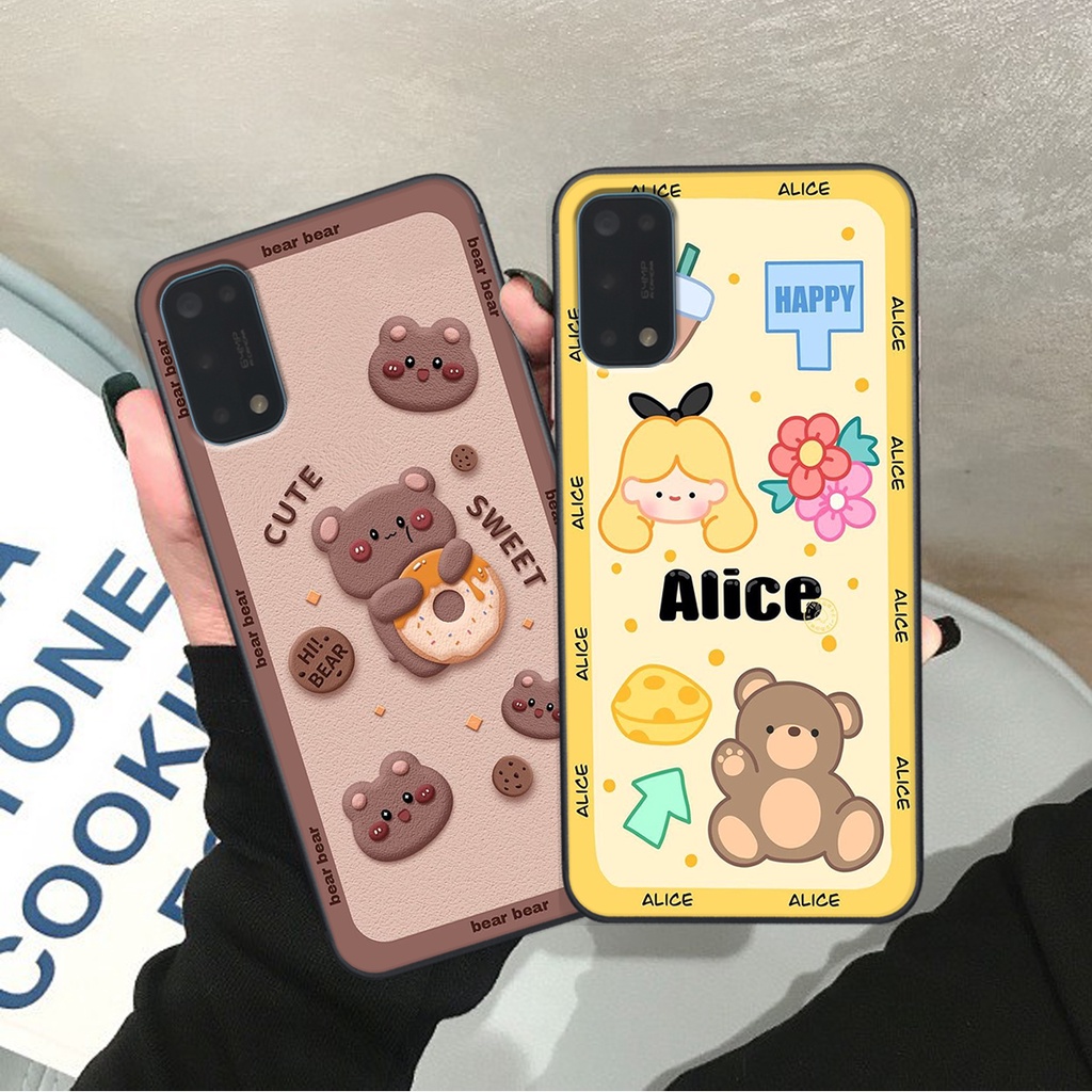Ốp lưng Realme 7 PRO in hình Gấu nâu - hồng, Gấu Be@rick  cực CUTE, DỄ THƯƠNG