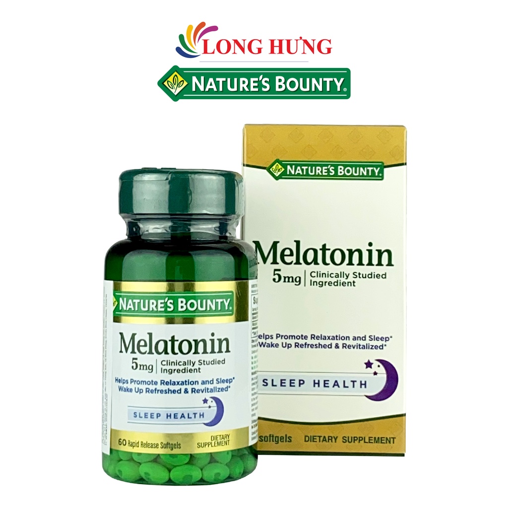 Viên uống Nature's Bounty Melatonin 5mg hỗ trợ cải thiện giấc ngủ (60 viên)