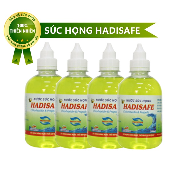 Nước súc họng Hadisafe 300ml chứa Chlorhexidin digluconat làm sạch khoang miệng