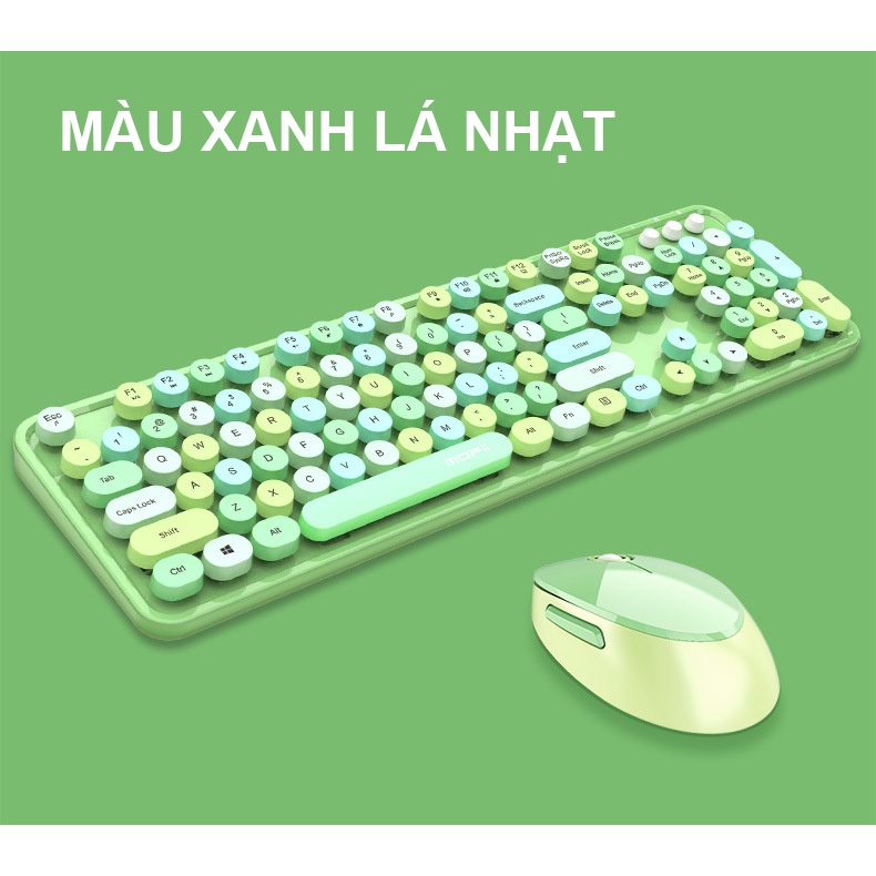 Bộ bàn phím và chuột không dây MOFII SWEET đa dạng màu sắc thiết kế nút tròn hiện đại