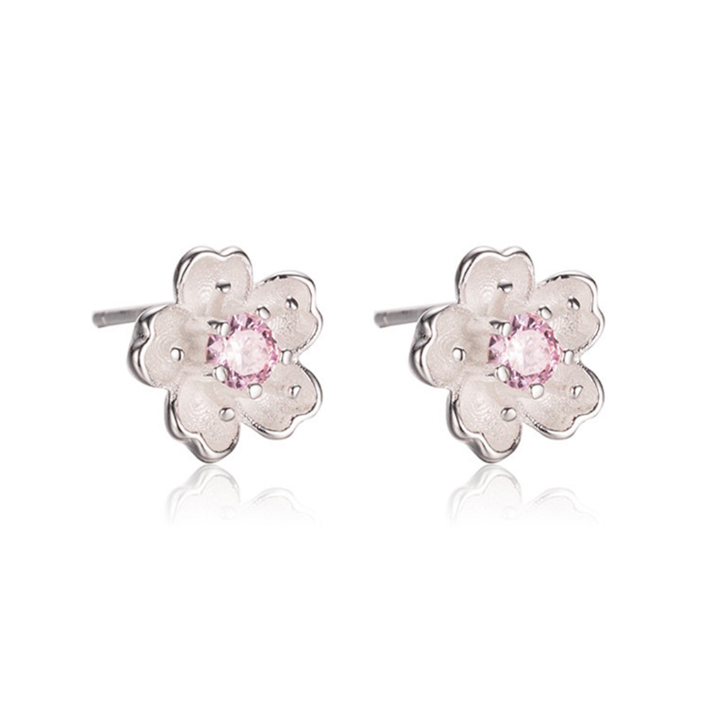 Khuyên Tai Hoa Anh Đào Đính Đá Thanh Lịch Dành Cho Nữ