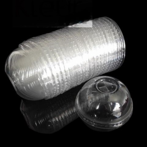Set 50 nắp cầu ly nhựa PET 90mm dùng 1 lần - KingPack
