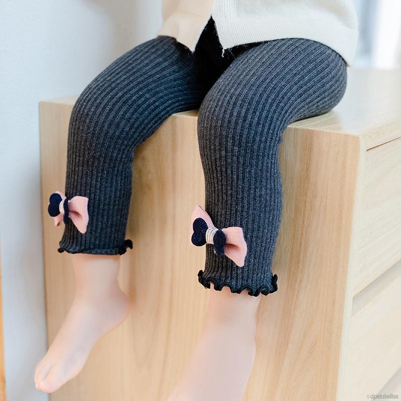Quần legging phối nơ thời trang thu đông xinh xắn cho bé gái