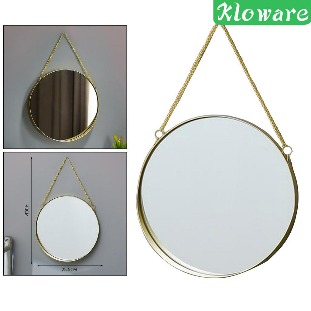 [Kloware] Gương Tròn Gắn Tường Trang Điểm Trang Trí Phòng / Trang Điểm Khung Màu Vàng