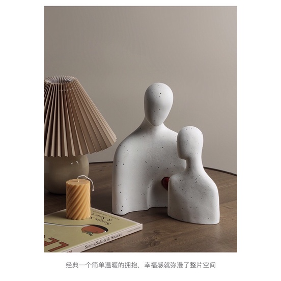 Set tượng decor phòng khách, tủ rượu phong cách Bắc Âu