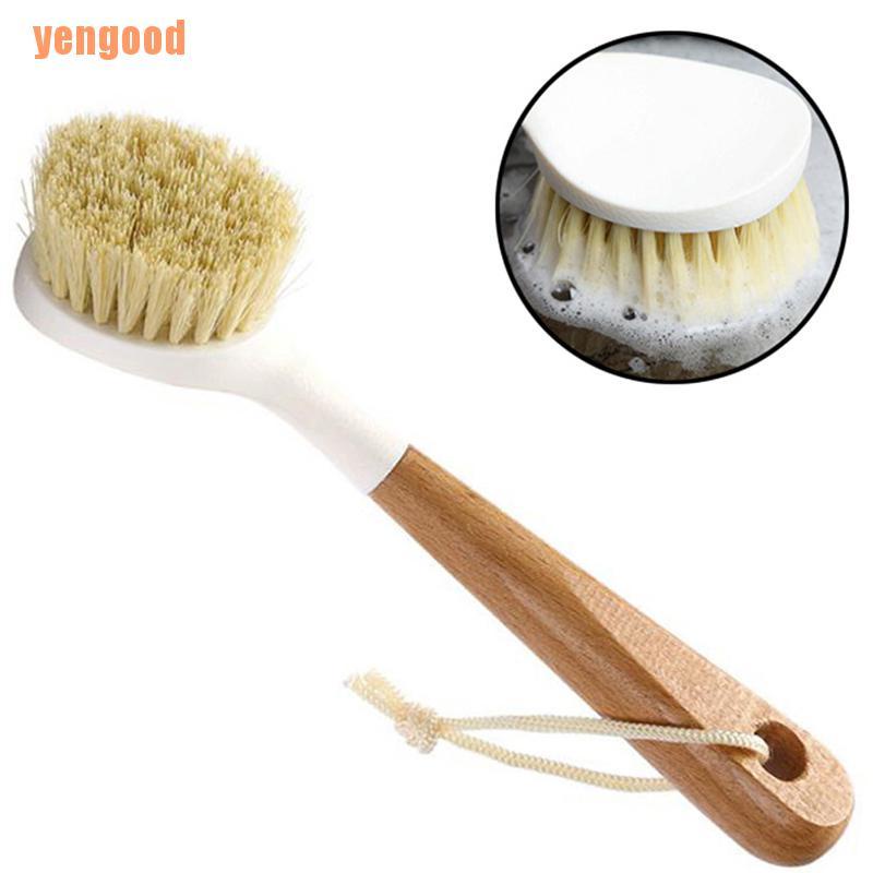 Bàn Chải Rửa Chén Cán Dài Bằng Gỗ Tiện Dụng