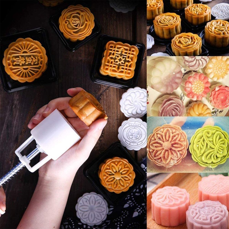 Set 10 Khuôn Làm Bánh Trung Thu 100g