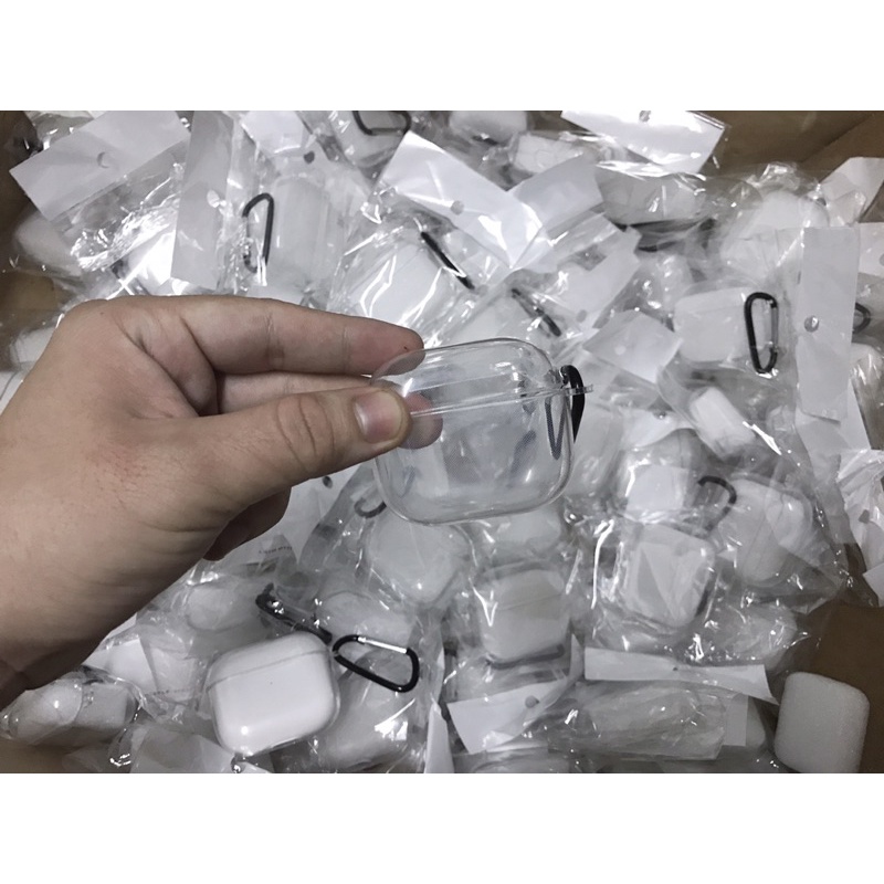 Vỏ Case Silicon Airpod 3 Trong Suốt Có Móc Chống Trầy Xước