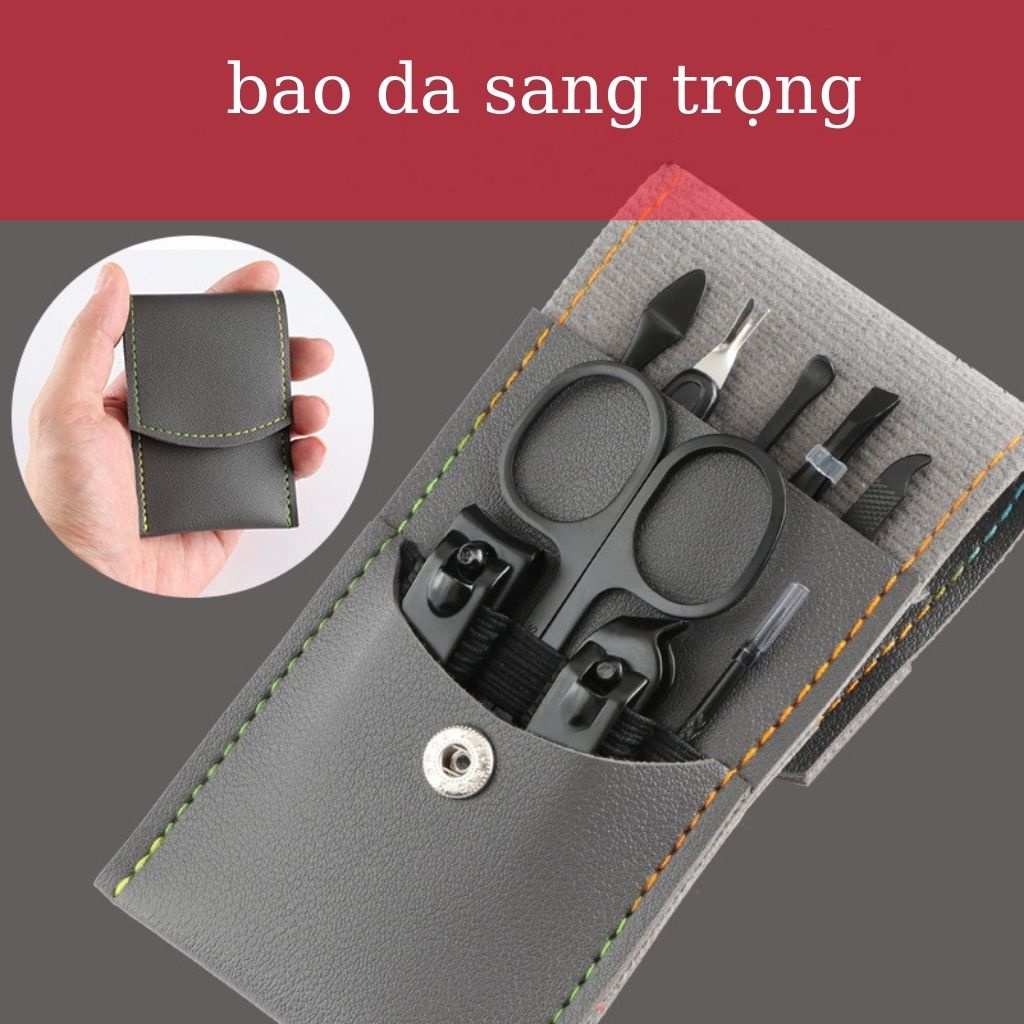 Bộ bấm móng tay 9 món làm từ thép không gỉ, bộ cắt mong tay cao cấp - B9M