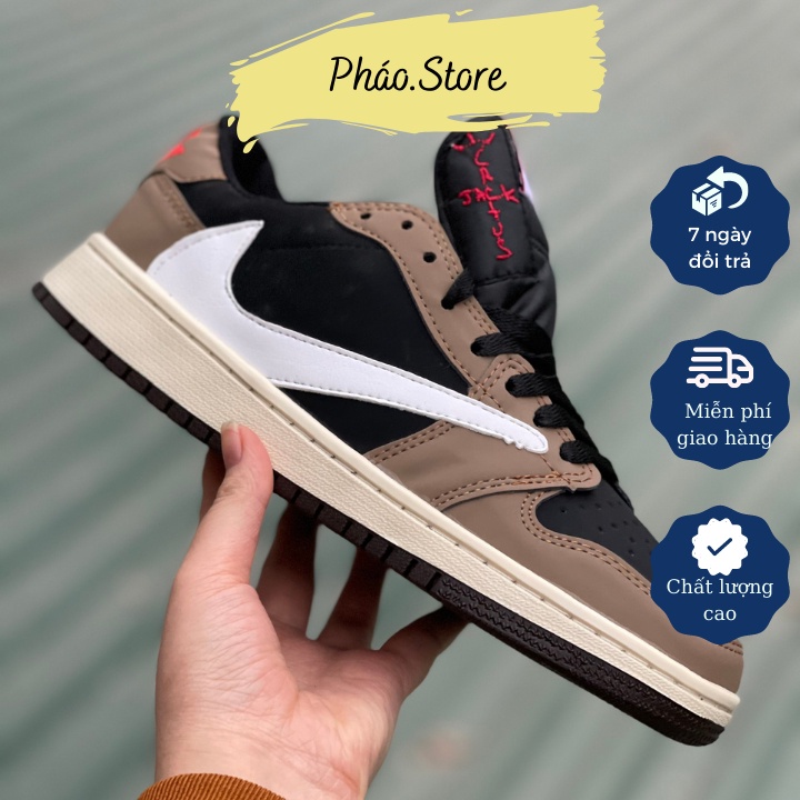 Giày Jordan Cổ Thấp, Giày Jodan Travis Scott Low màu Nâu Hàng Đẹp Full Box, Bill