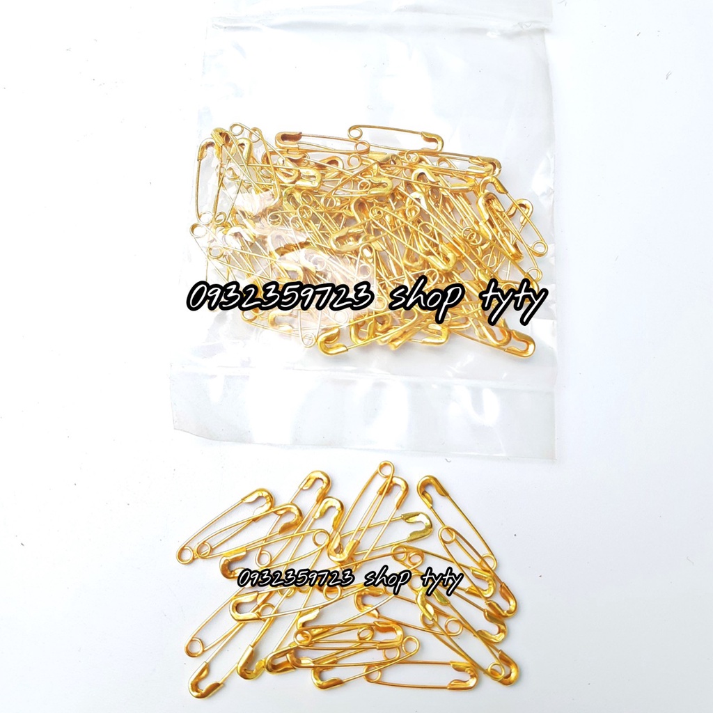 1 Bịch 100 cây kim tây vàng 1,8cm