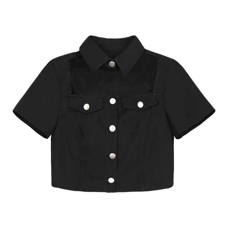 Sơ mi croptop kiểu dáng hở vai giống blackpink