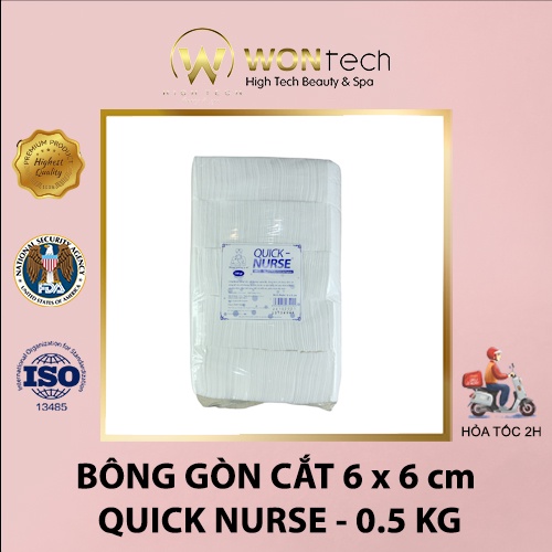 [WONTECH] Bông Tẩy Trang - Cắt Sẵn Quick Nurse - &quot;500 gram&quot;.