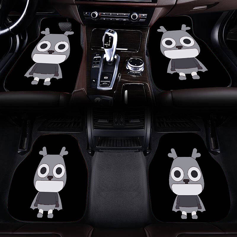 Thảm để chân da lộn chống trơn trượt trên ô tô hình hoạt hình dễ thương đa năng dễ vệ sinh