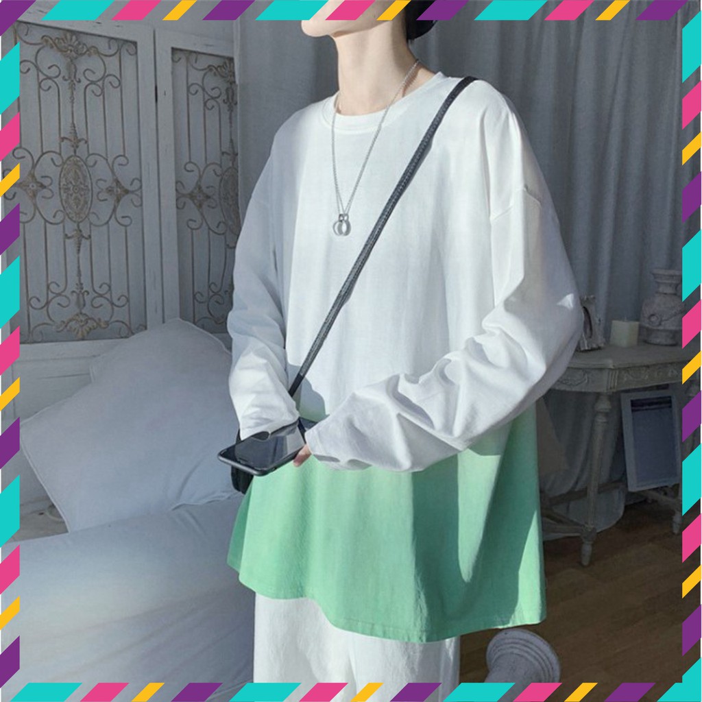 Áo thun dài tay phối màu unisex phong cách uzzang siêu hot | BigBuy360 - bigbuy360.vn