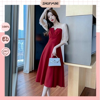 Đầm nữ dáng dài tay lỡ xếp ly ngực siêu xinh
