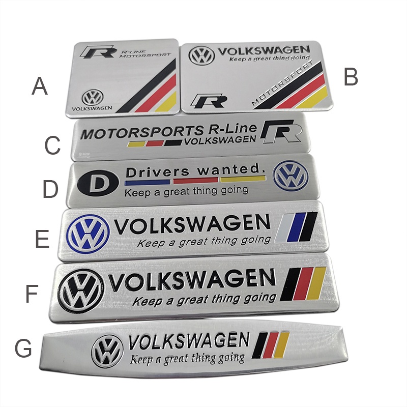 1 x Miếng Dán Logo R-line Bằng Nhôm Thay Thế Cho Xe Hơi VW Volkswagen