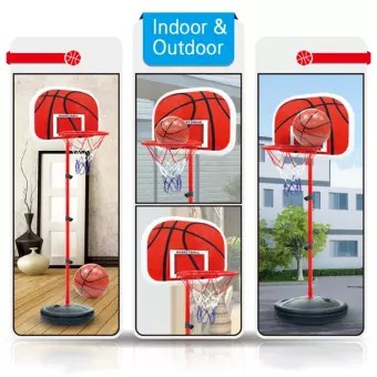 360DSC 73-170 cm Bóng Rổ Đứng Chiều Cao Bóng Rổ Trẻ Em Mục Tiêu Hoop Bộ Đồ Chơi-Đen + Đỏ- quốc tế-zaln