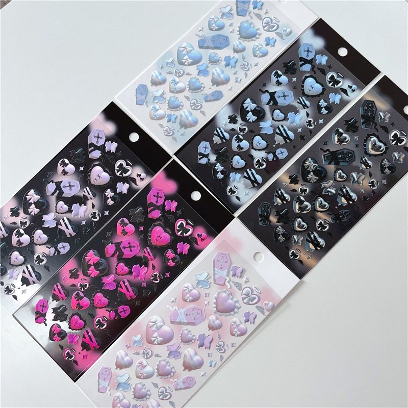 1 Miếng Dán Trang Trí Album Thủ Công DIY Hình Trái Tim Hoạt Hình Nhiều Màu Đáng Yêu