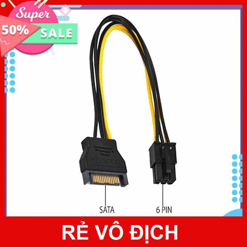 [FREESHIP] CÁP NGUỒN SATA RA 6 PIN CHO VGA CARD 20cm [HCM]