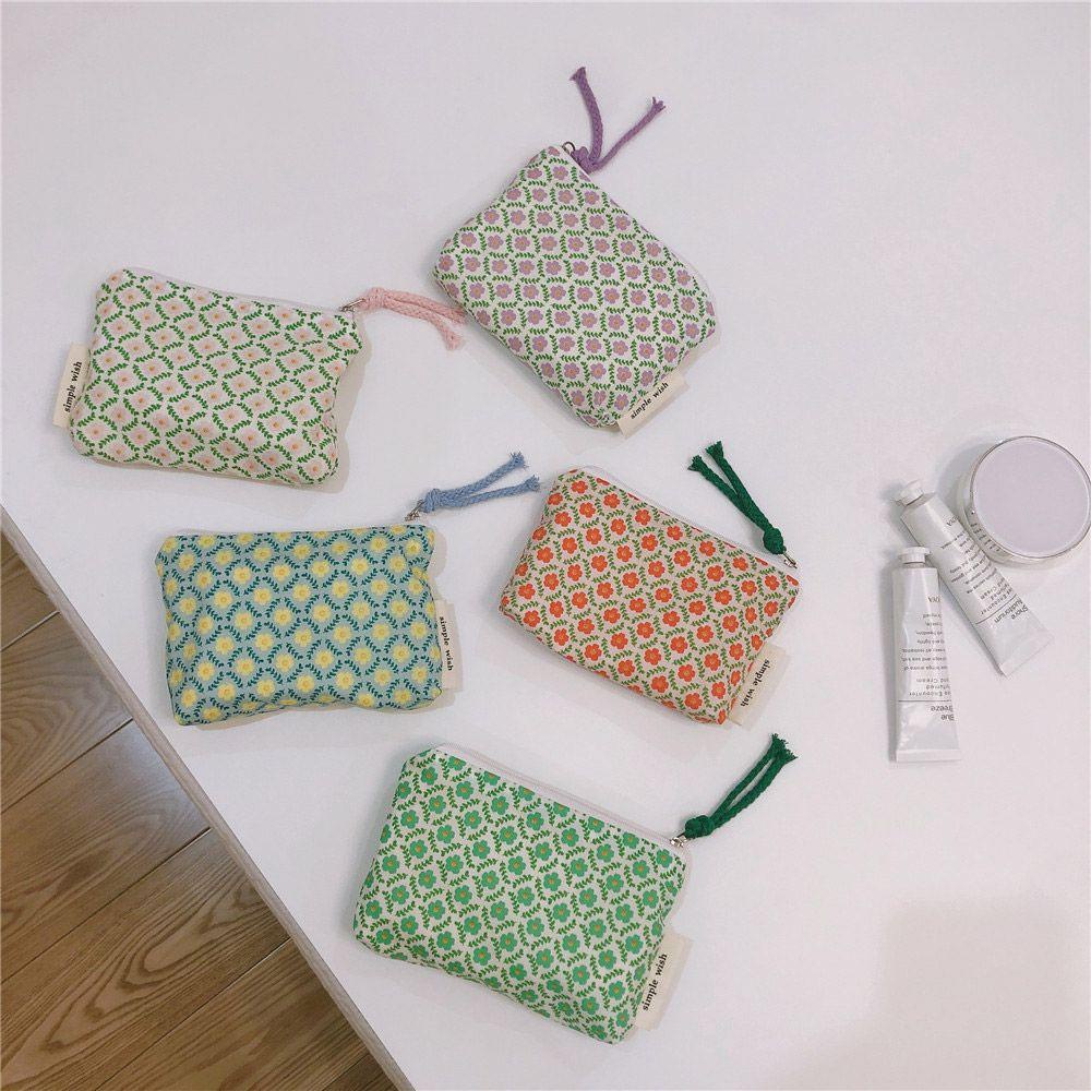 Túi Đựng Mỹ Phẩm MIHAN1 Họa Tiết Hoa Có Khóa Kéo Tiện Dụng Khi Đi Du Lịch